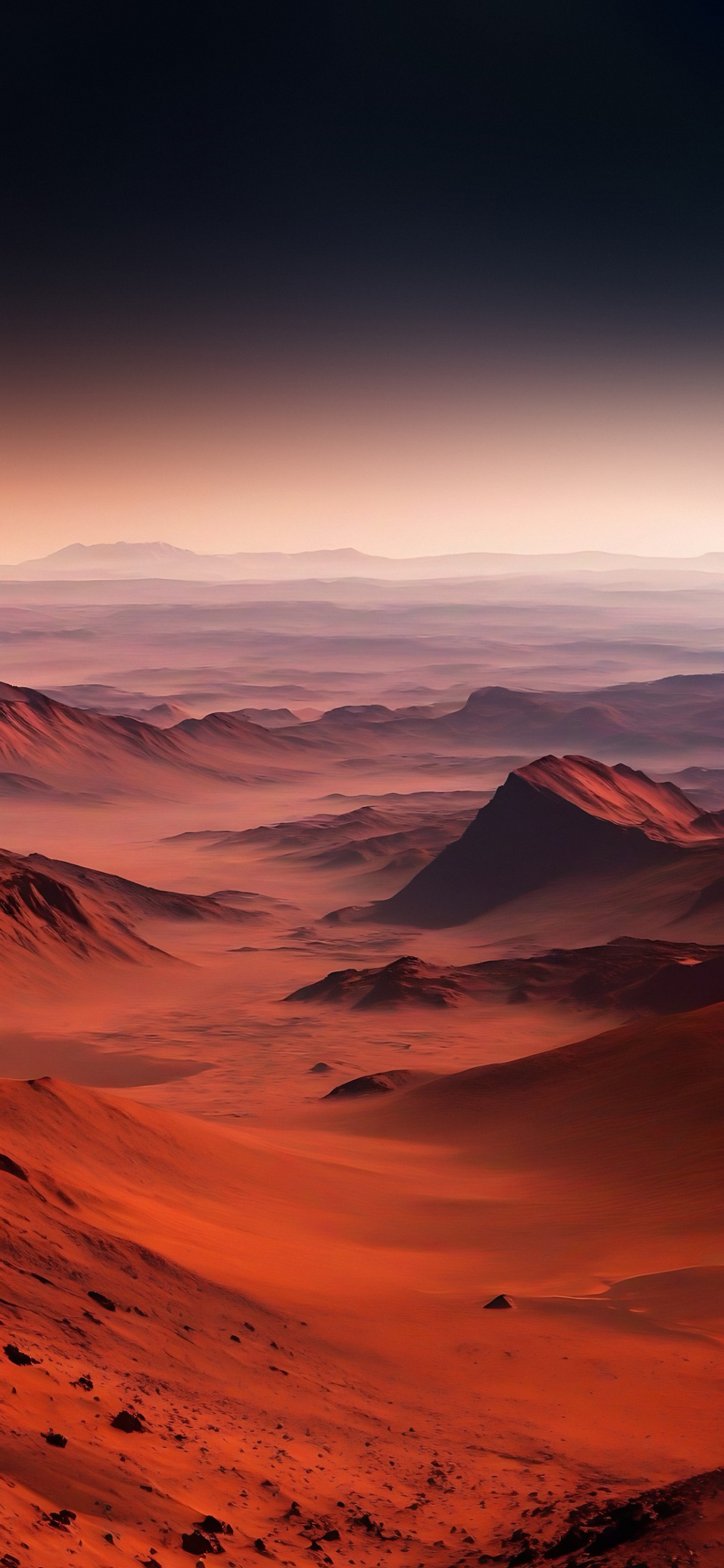 Обои послесвечение, атмосфера, экорегион, природный ландшафт, гора в разрешении 1242x2688