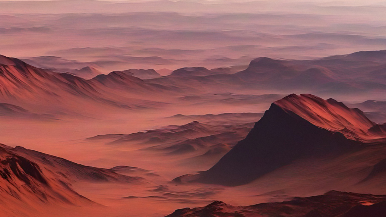 Обои послесвечение, атмосфера, экорегион, природный ландшафт, гора в разрешении 1280x720