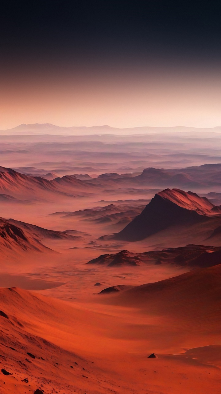 Обои послесвечение, атмосфера, экорегион, природный ландшафт, гора в разрешении 720x1280