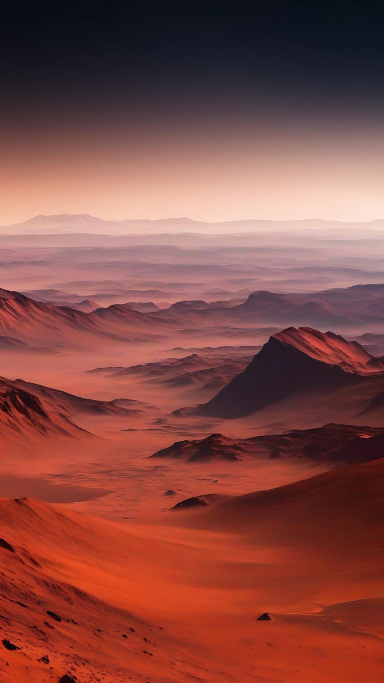 Обои послесвечение, атмосфера, экорегион, природный ландшафт, гора в разрешении 750x1334