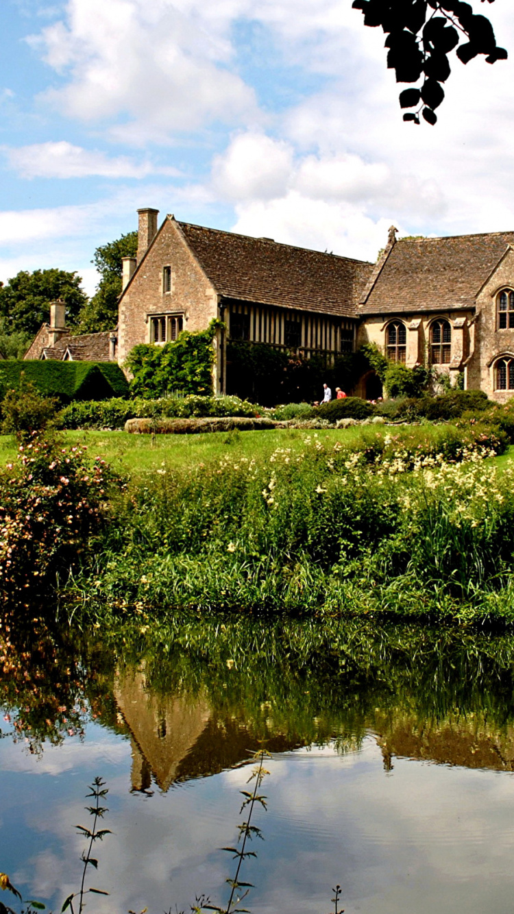 Обои большой следующими достопримечательностями усадьбы, отражение, свойство, имущество, Хаус в разрешении 750x1334