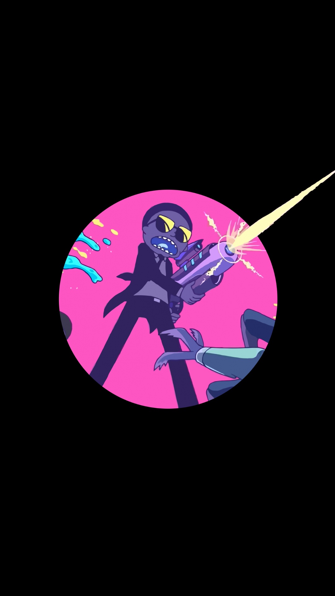 Обои амолед, Рик и Морти, графический дизайн, космос, круг в разрешении 1080x1920