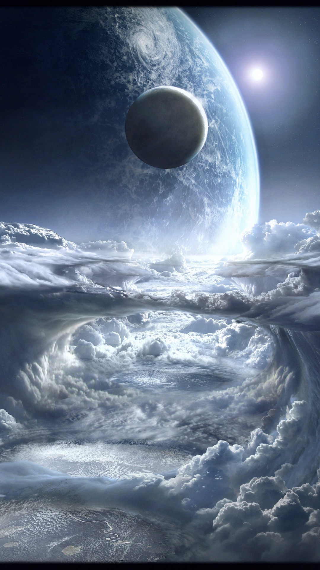 Обои атмосфера, космическое пространство, астрономический объект, планета, космос в разрешении 1080x1920