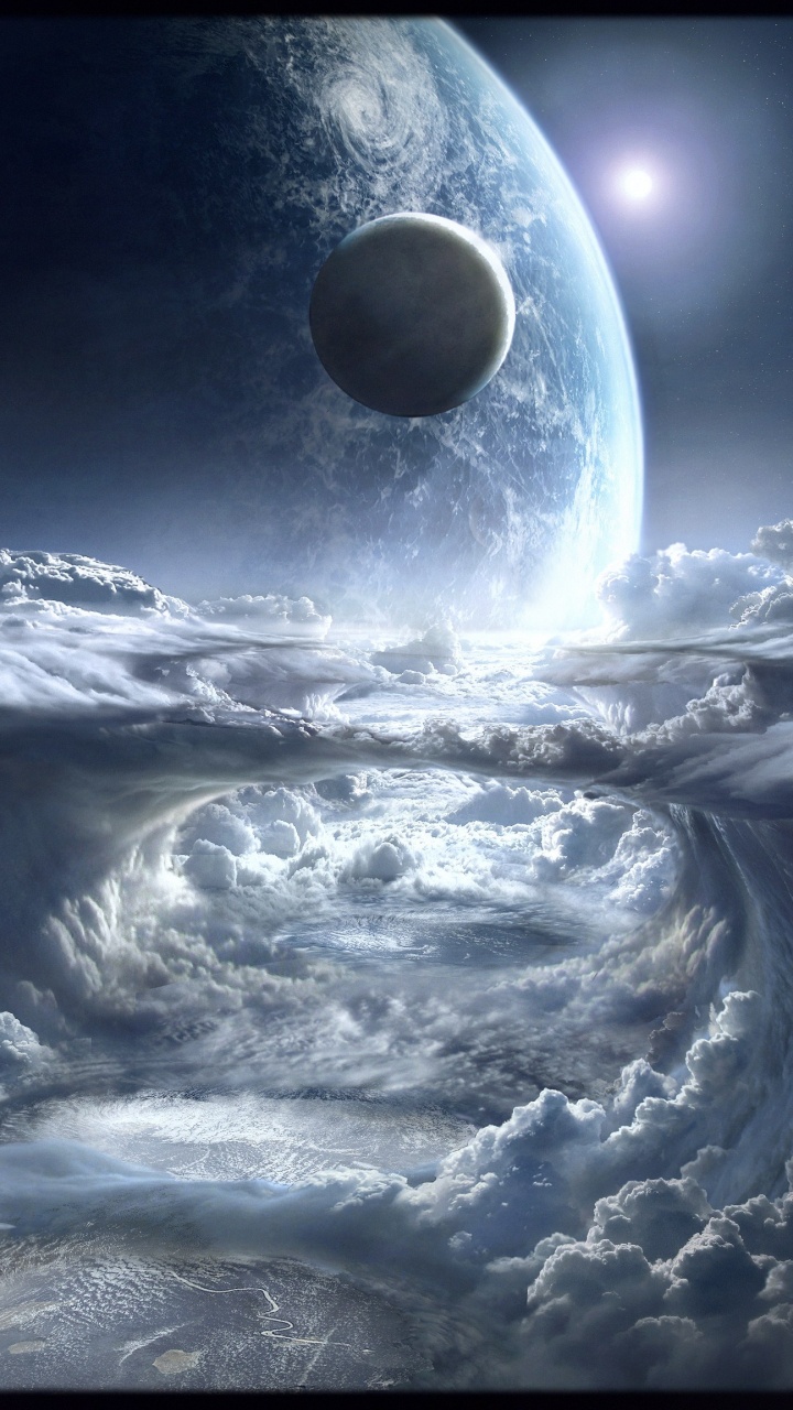 Обои атмосфера, космическое пространство, астрономический объект, планета, космос в разрешении 720x1280