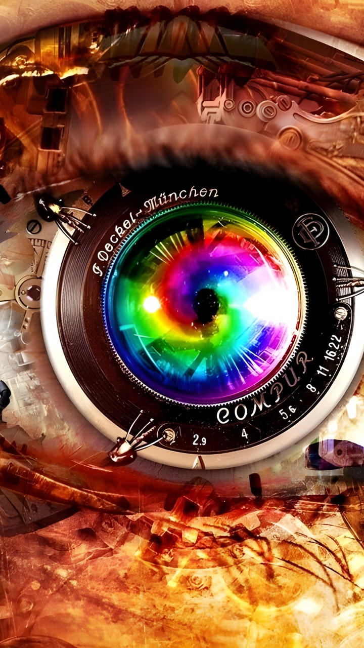 Обои стимпанк, Город Стимпанк, ирис, арт, круг в разрешении 720x1280