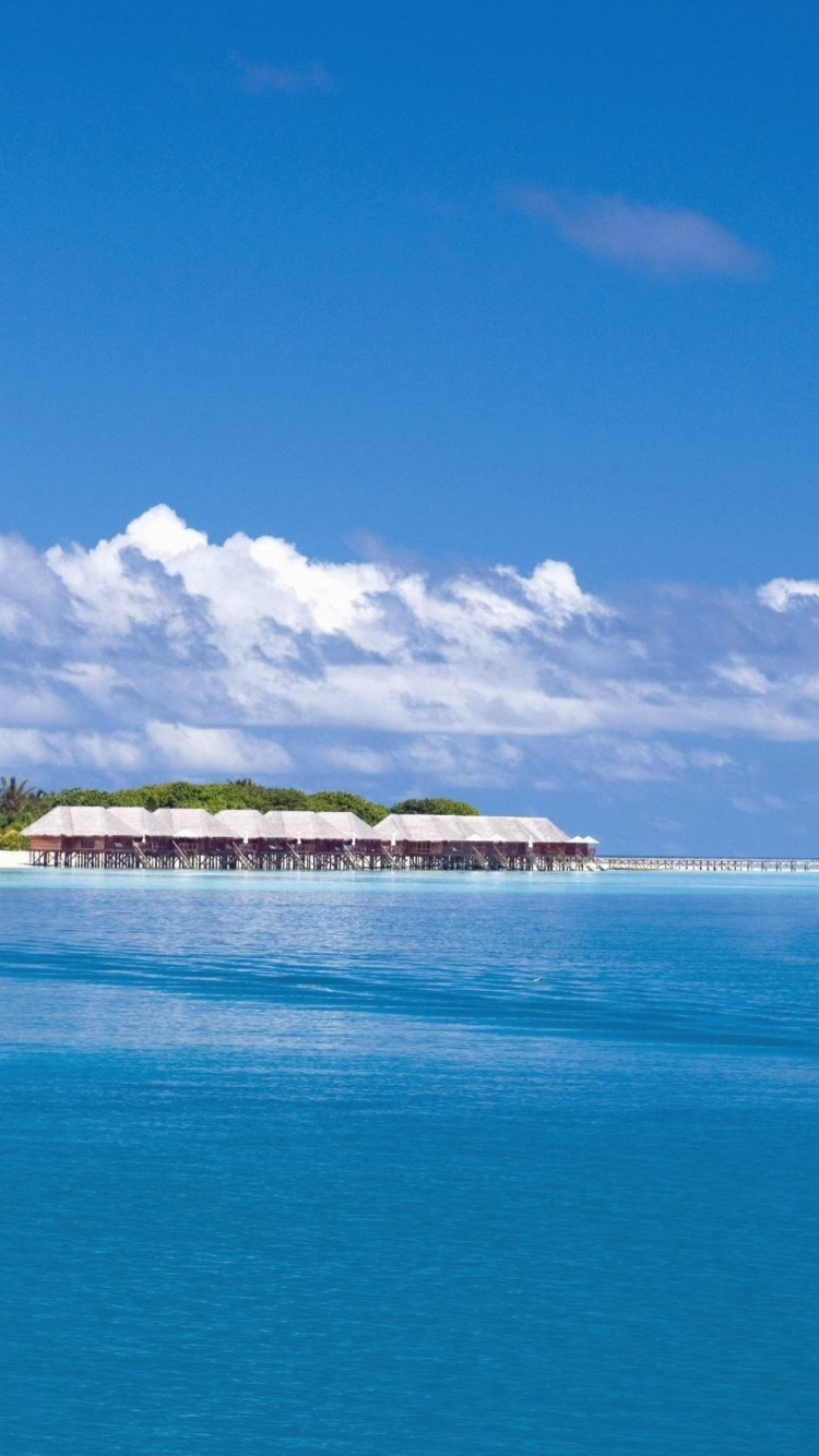 Обои рангали, прибежище, Остров, пляж, море в разрешении 750x1334