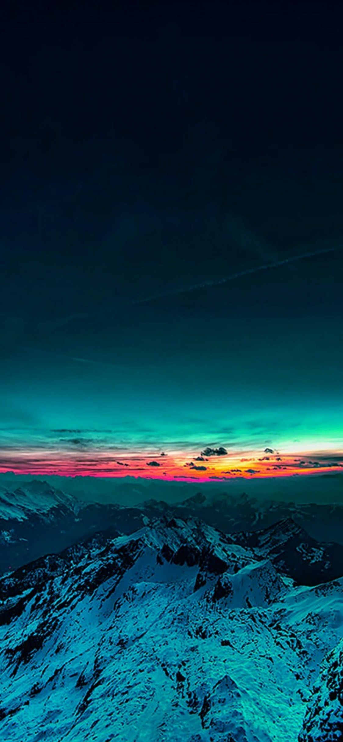 Обои iOS 8, природа, атмосфера, горизонт, Аврора в разрешении 1125x2436