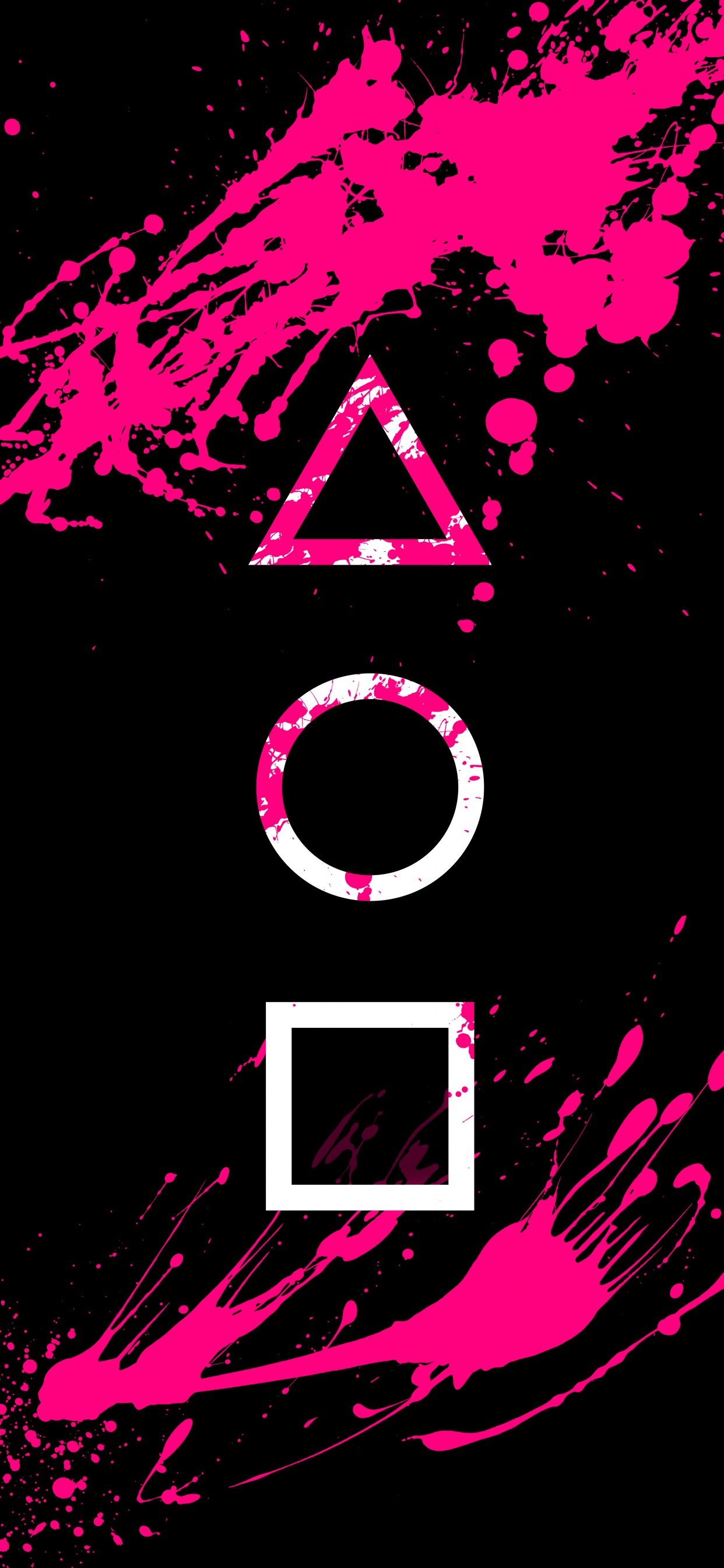 Обои амолед, игра в кальмара, постер, свет, черный в разрешении 1242x2688