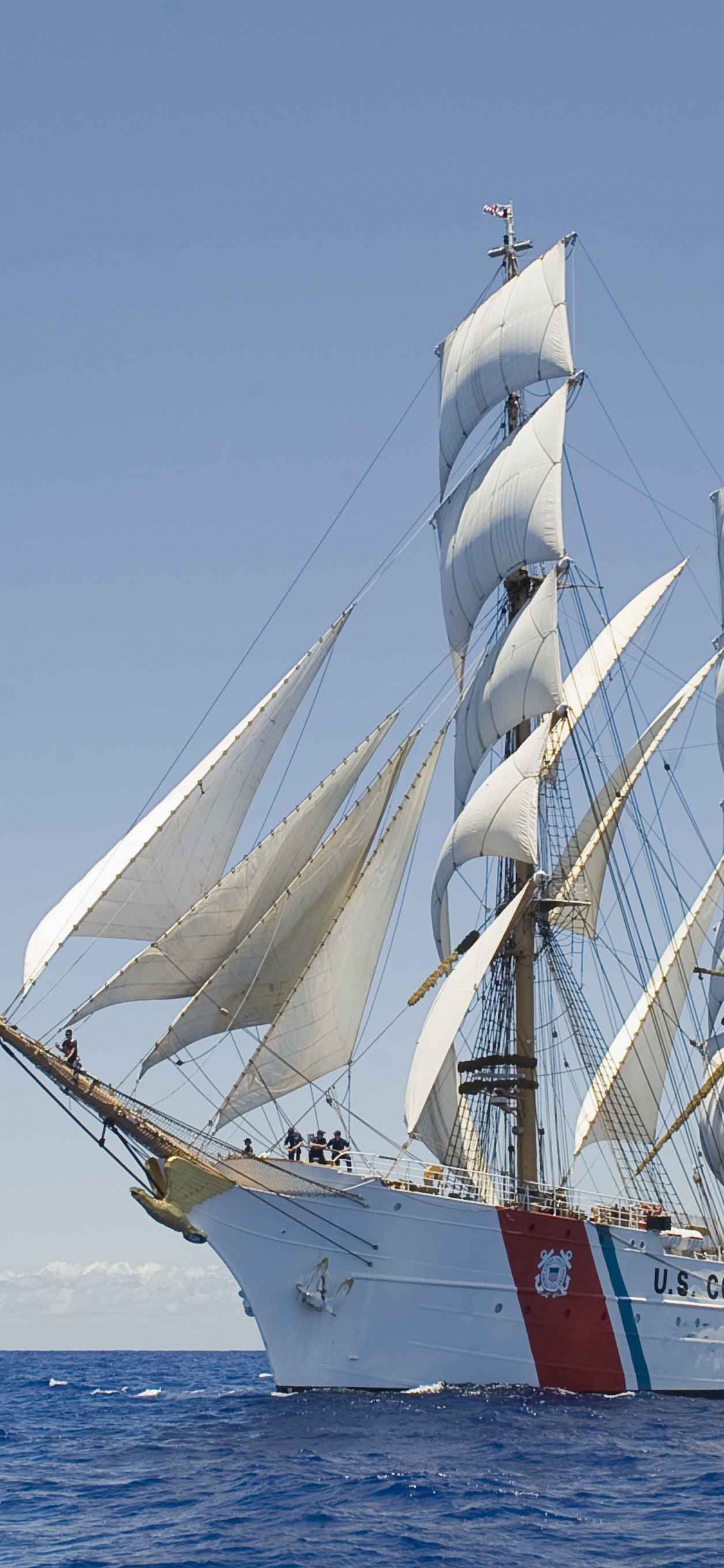 Обои корабль, парусник, баркентины, высокий корабль, лодка в разрешении 1125x2436