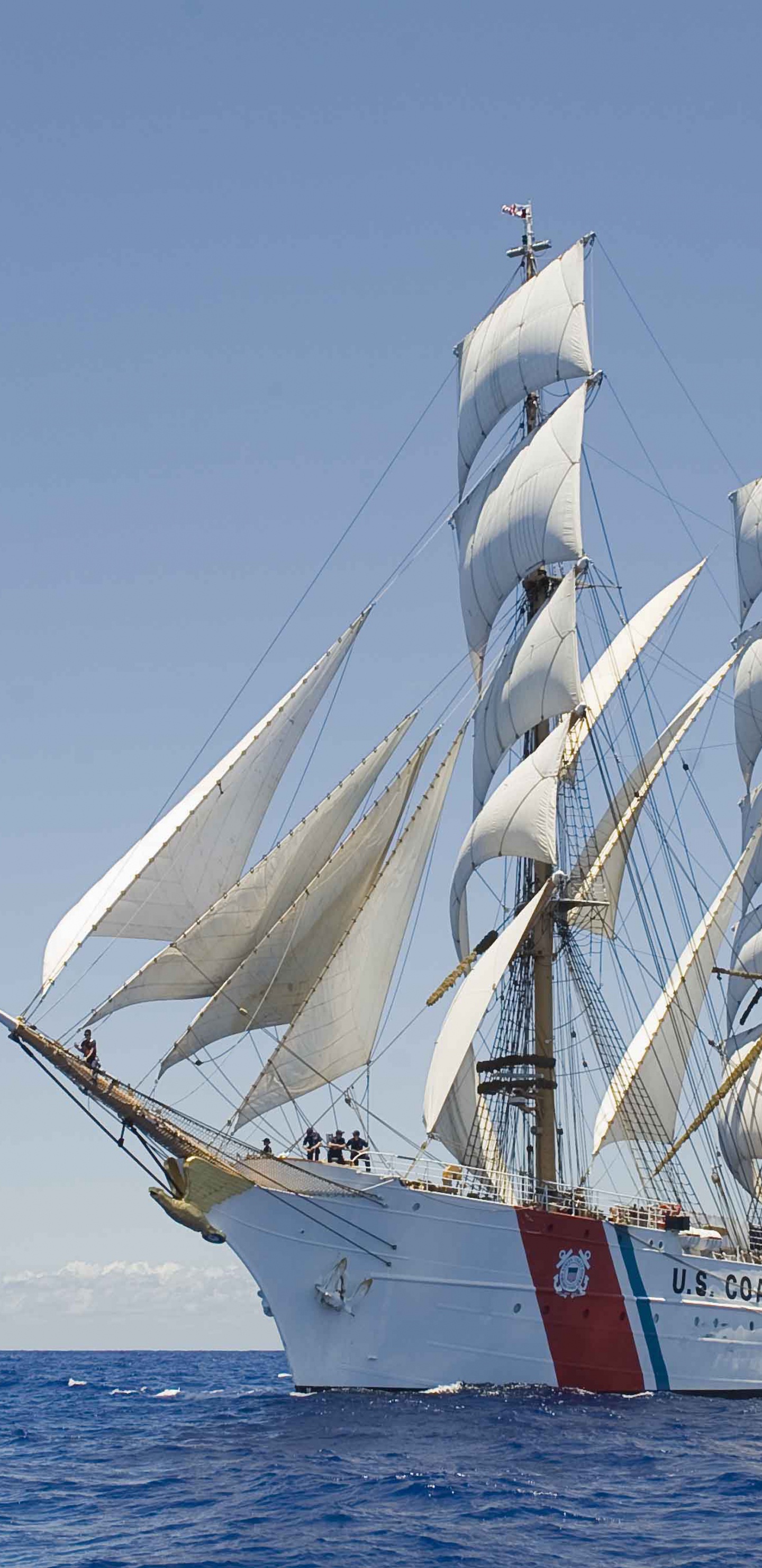 Обои корабль, парусник, баркентины, высокий корабль, лодка в разрешении 1440x2960