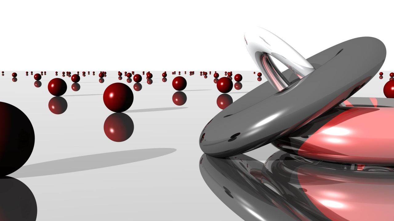 Обои фигура, мяч, сфера, шар для боулинга, трехмерное пространство в разрешении 1280x720