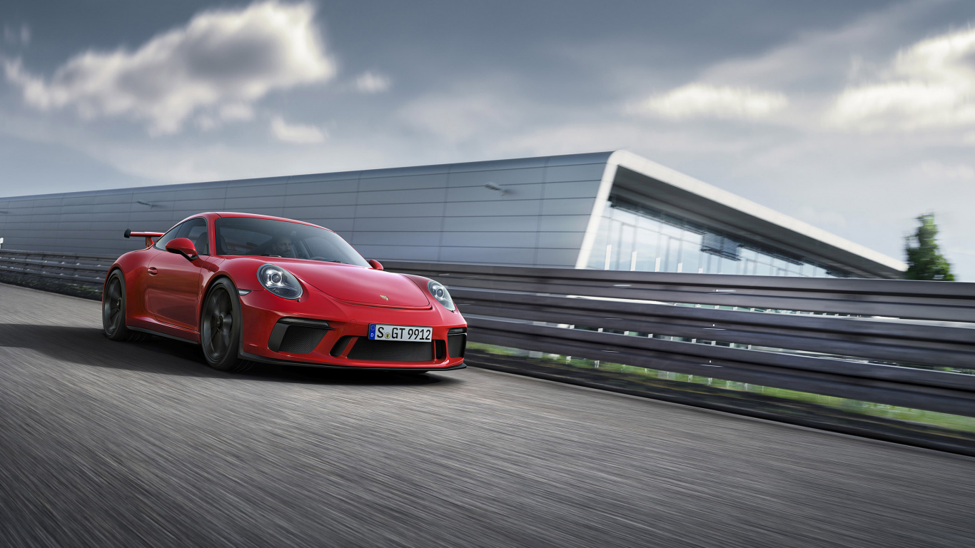 Обои porsche 911 gt3, Порше, авто, Порше 911 ГТ3 2018, спорткар в разрешении 1366x768