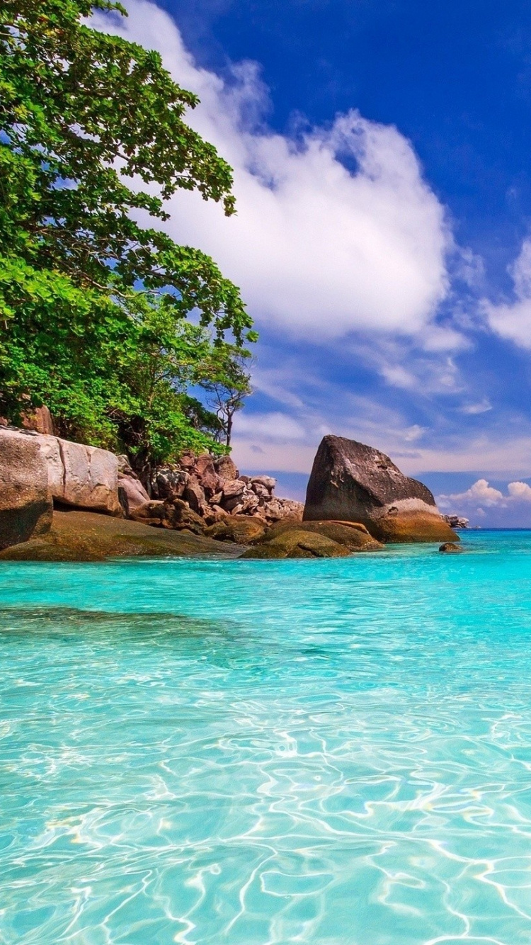 Обои пляж, природа, море, побережье, вода в разрешении 750x1334