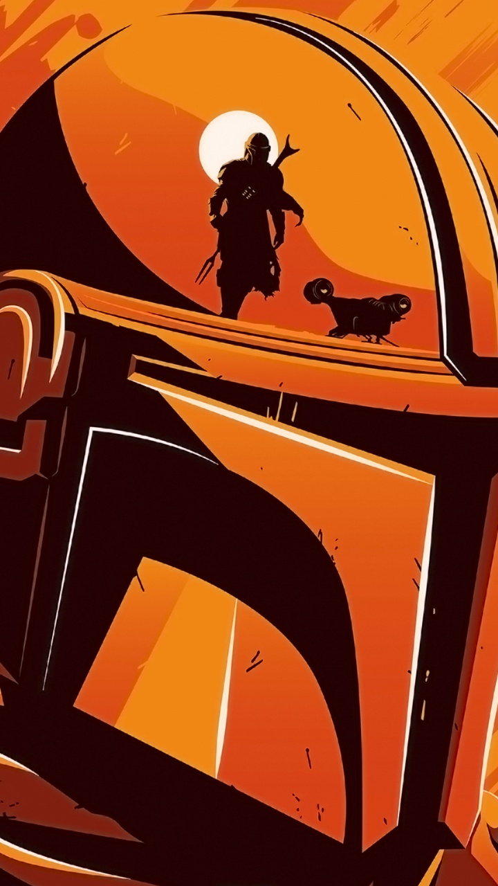 Обои Мандалорское, мандалорский андроид, Грогу, Мандалорец, звездные войны в разрешении 720x1280