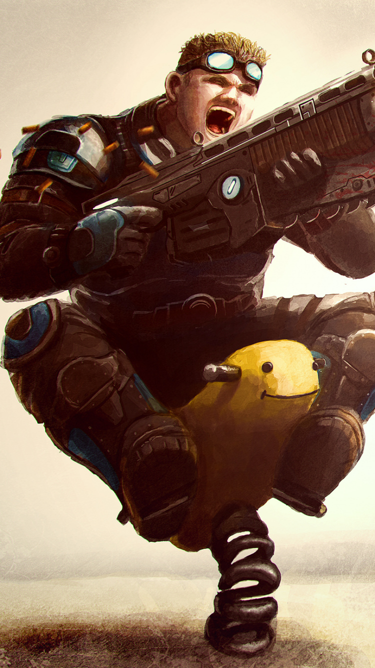 Обои gears of war, gears of war 3, Дэймон Бэрд, видеоигра, fortnite в разрешении 750x1334