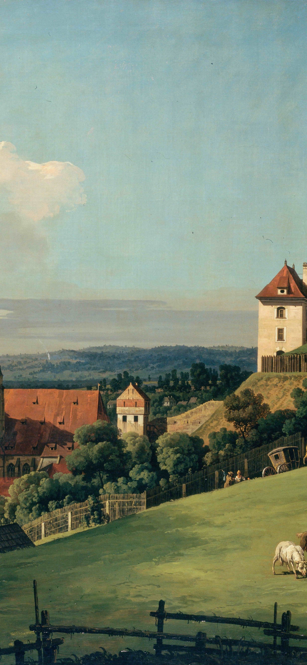 Обои живопись, сельский район, выгон, замок, имущество в разрешении 1242x2688