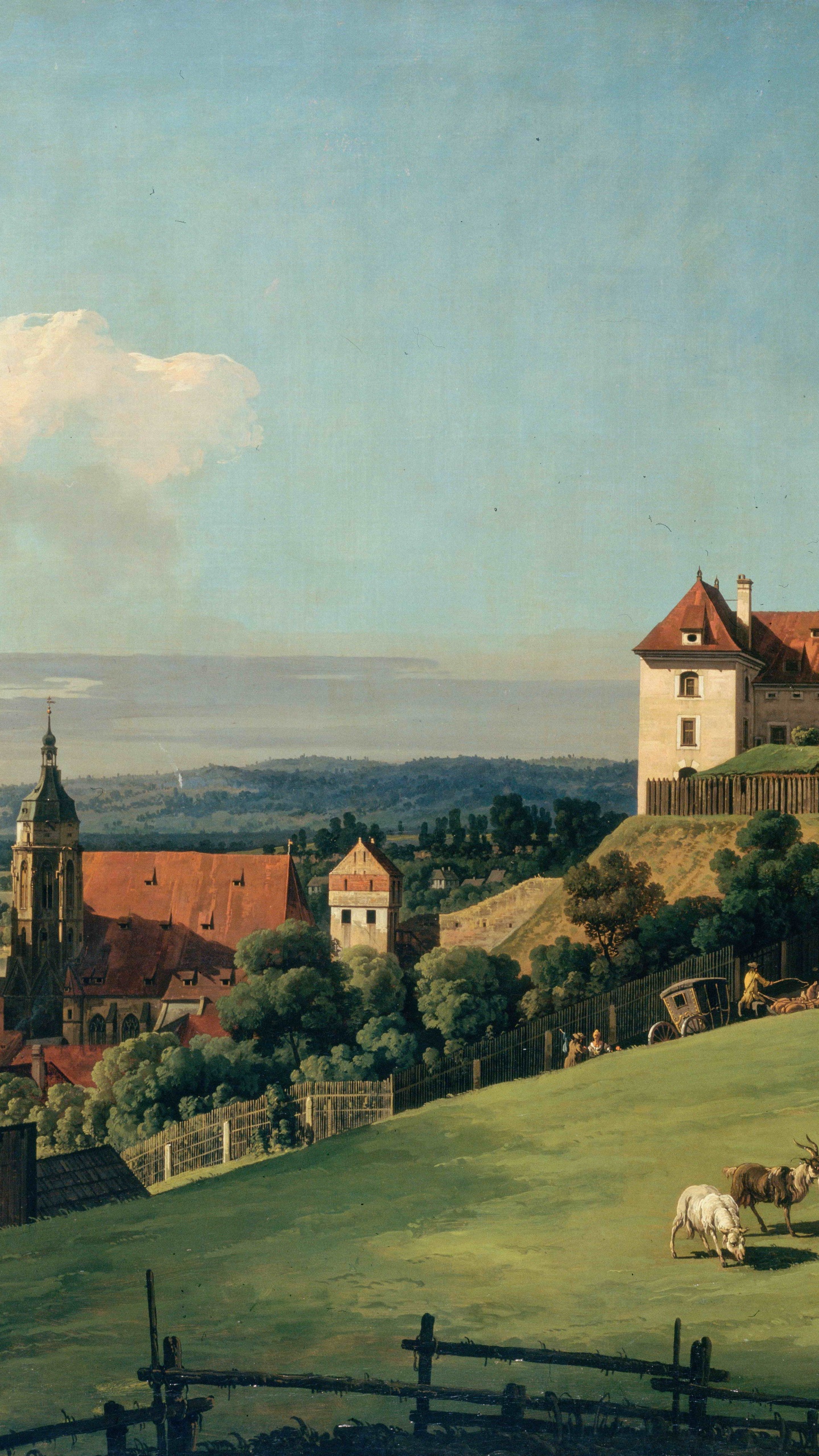 Обои живопись, сельский район, выгон, замок, имущество в разрешении 1440x2560