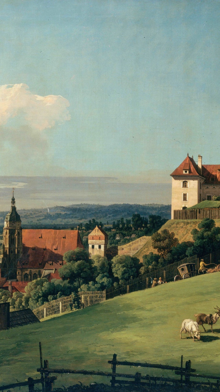 Обои живопись, сельский район, выгон, замок, имущество в разрешении 720x1280