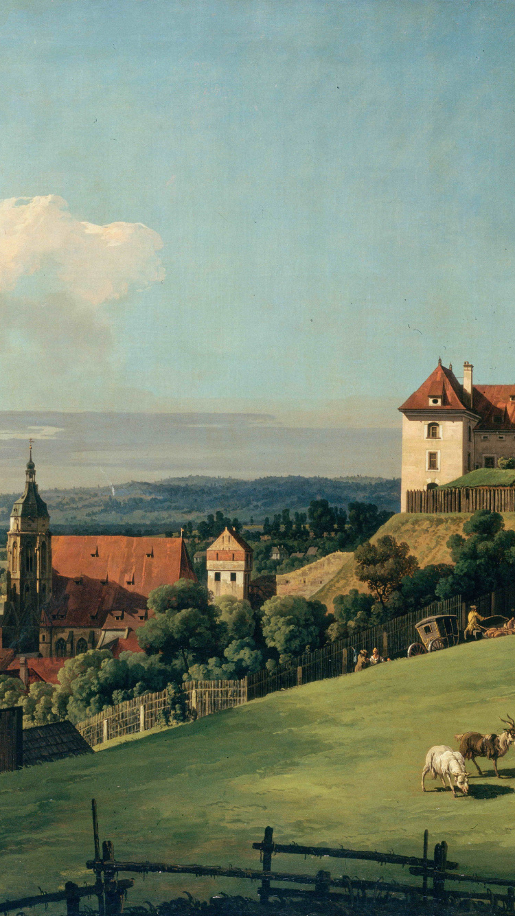 Обои живопись, сельский район, выгон, замок, имущество в разрешении 750x1334