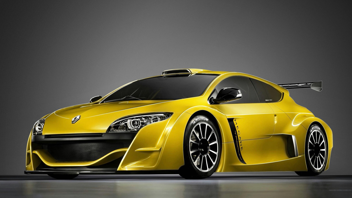 Обои Mgane Рено Спорт, Рено, авто, желтый, спорткар в разрешении 1366x768