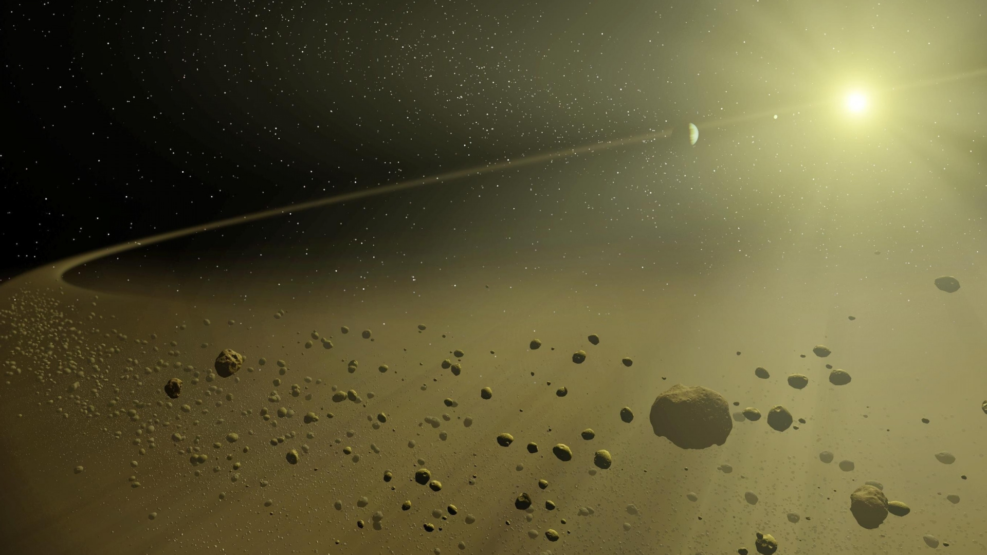 Обои планета, Солнечная система, Астрономия, обломки, звезда в разрешении 1920x1080