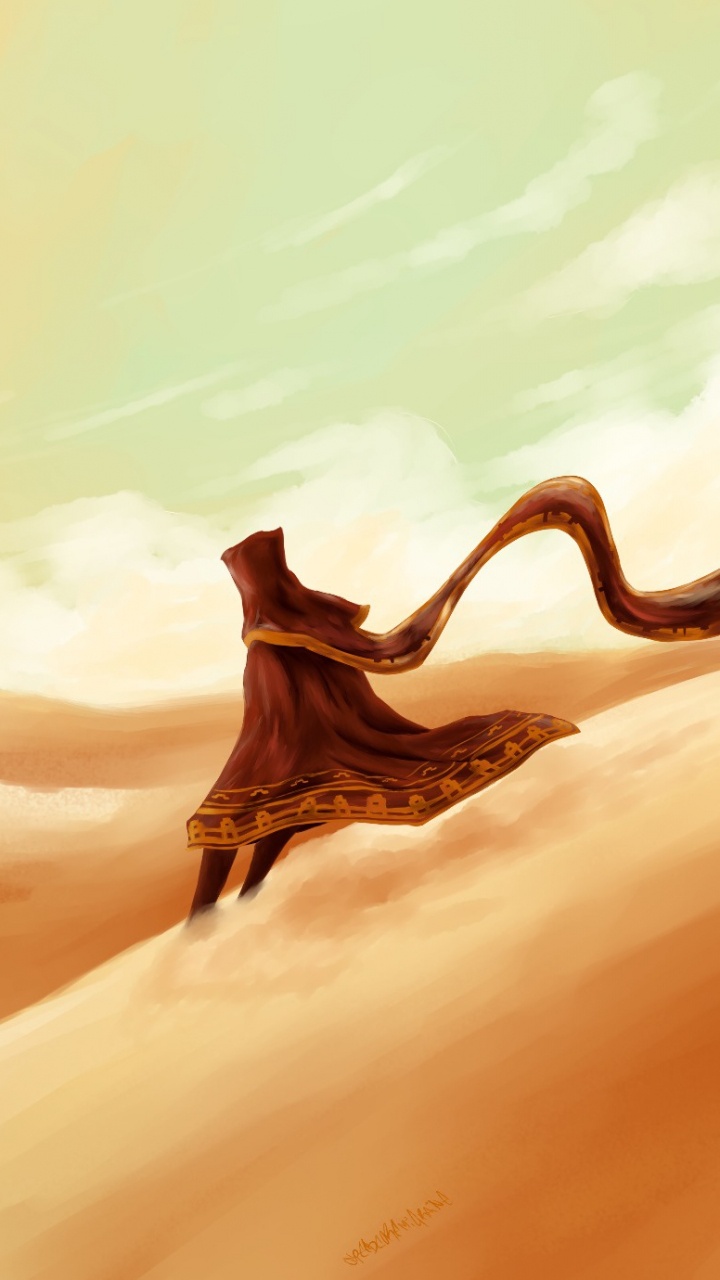 Обои пустыня, иллюстрация, пейзаж, арт, экорегион в разрешении 720x1280