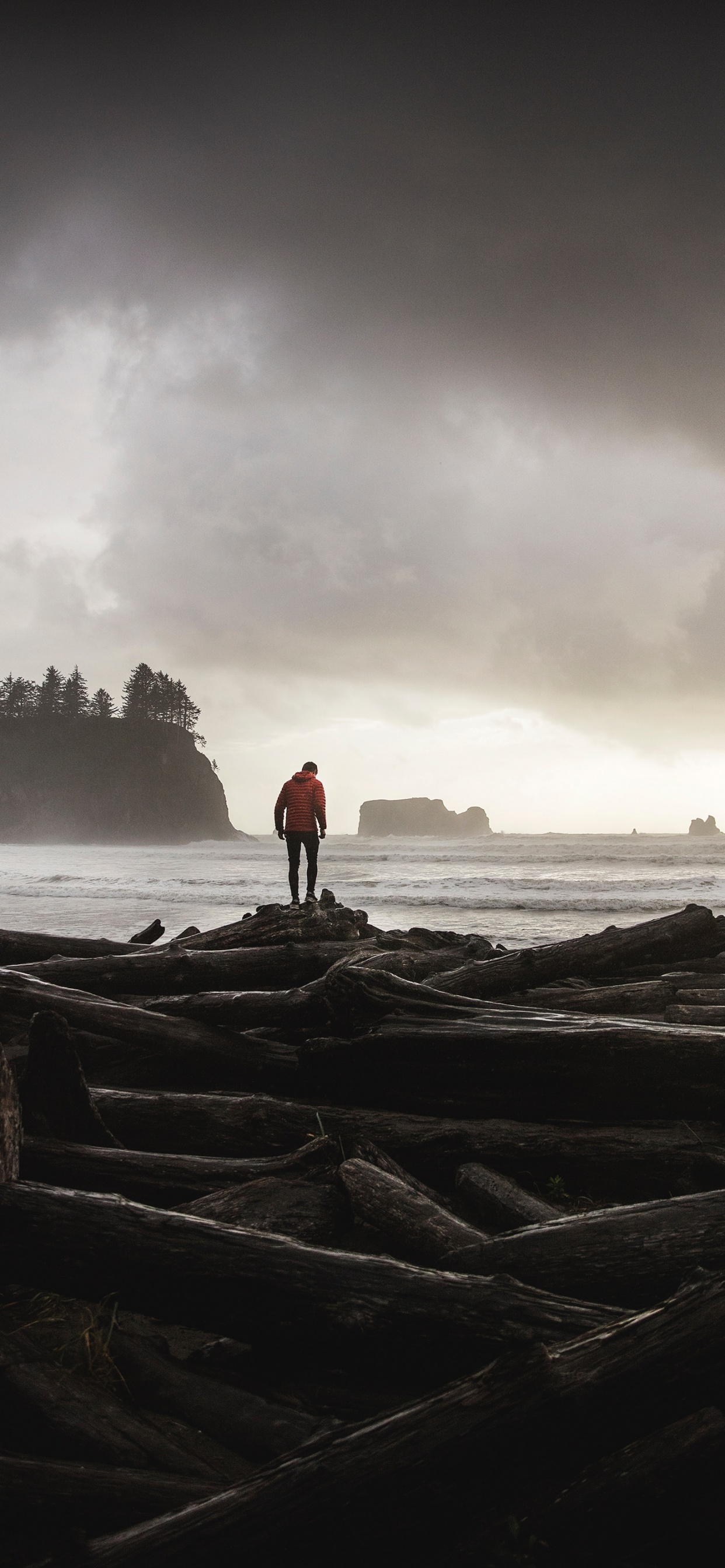 Обои облако, море, океан, побережье, пляж в разрешении 1242x2688