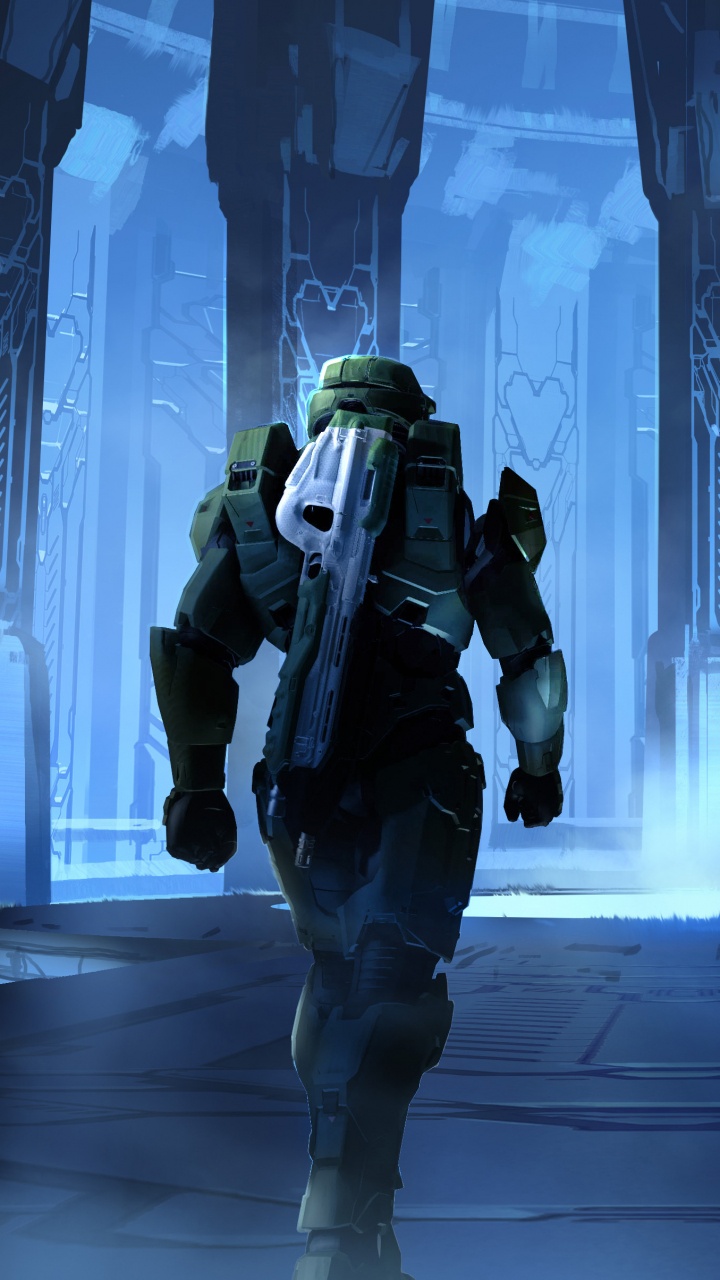 Обои Гало Бесконечно, синий, свет, темнота, Цифровой композитинг в разрешении 720x1280