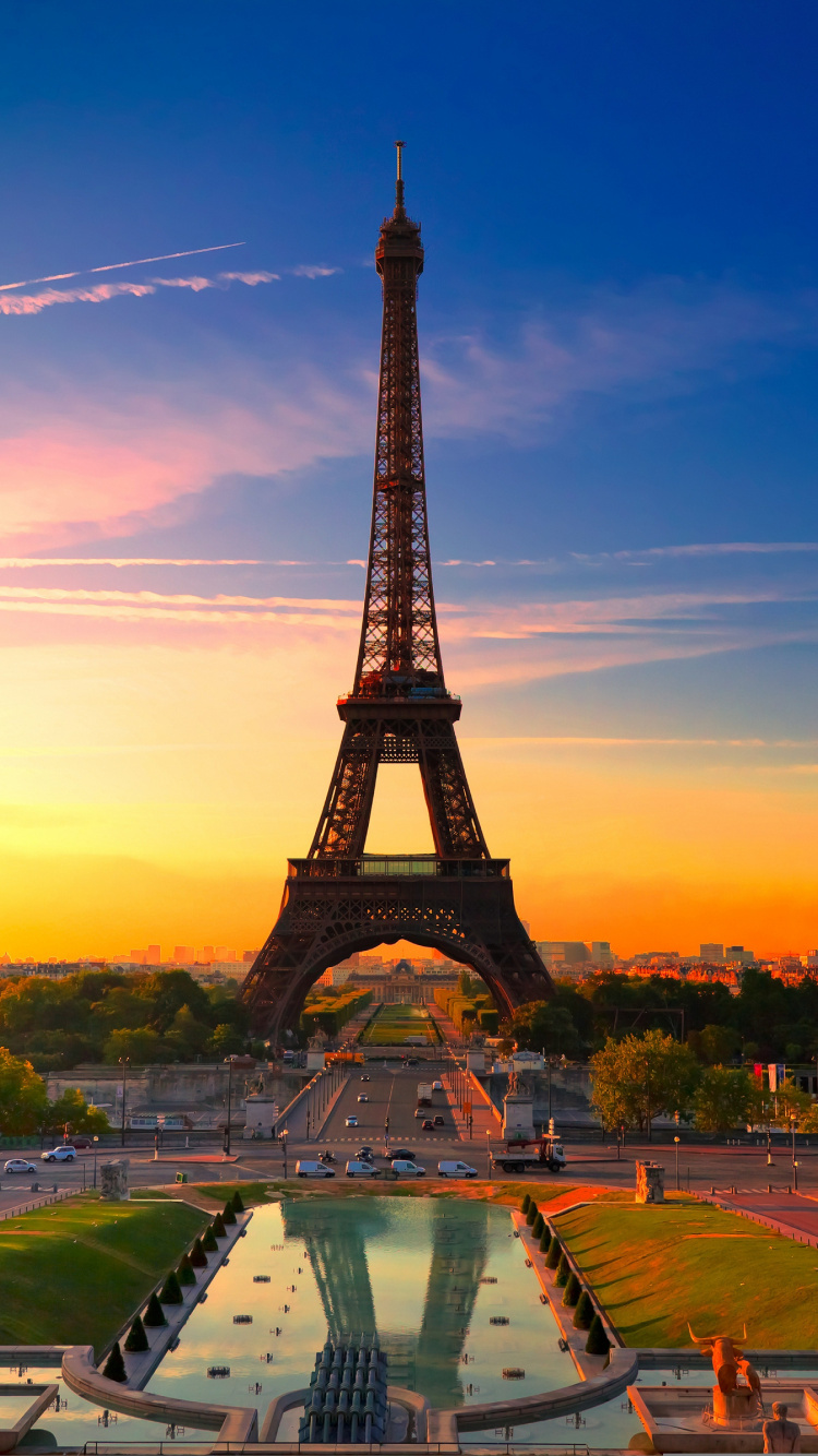 Обои ориентир, вышка, сумрак, городской пейзаж, достопримечательность в разрешении 750x1334