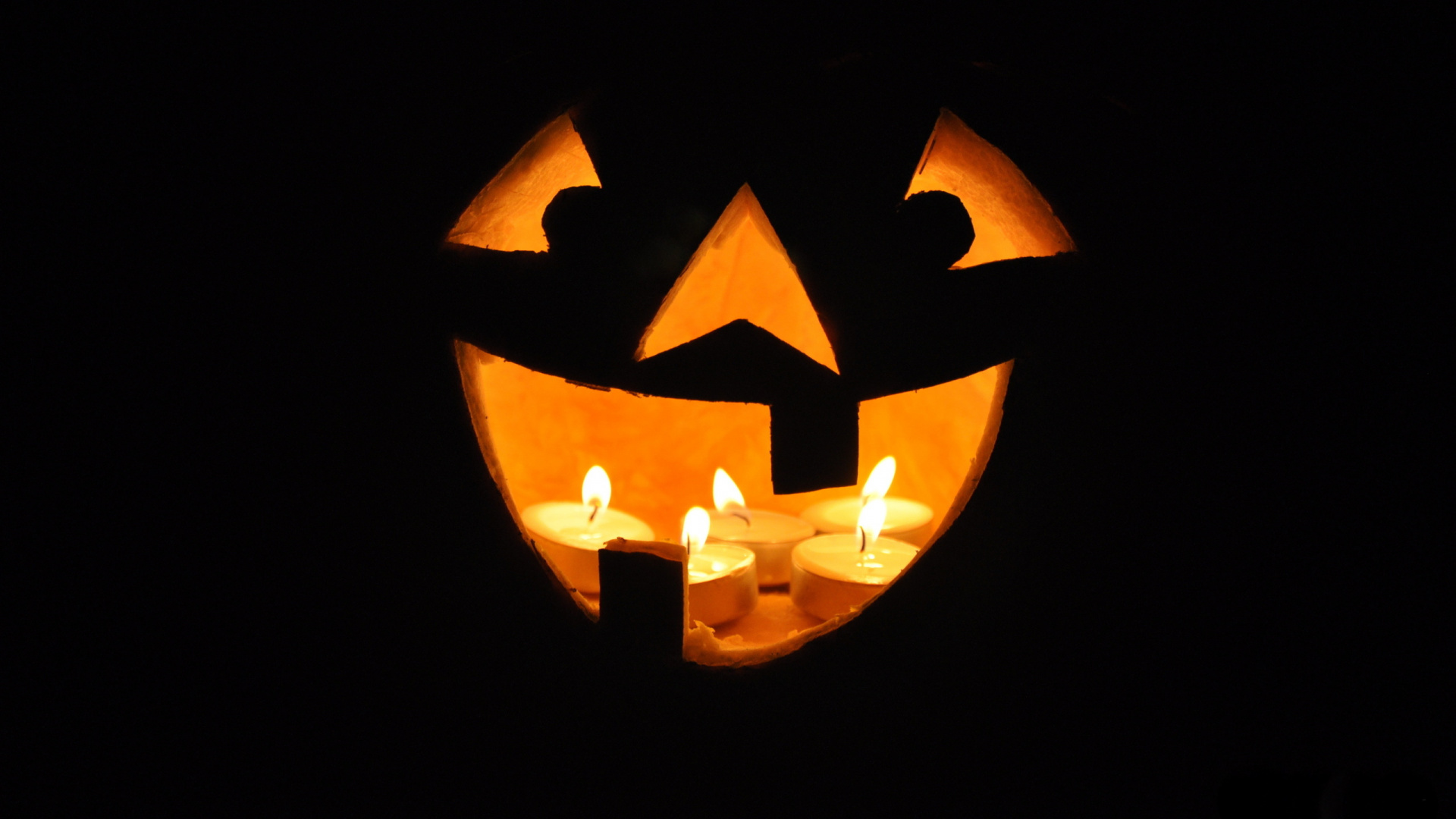 Обои Джек о фонарь, фонарь, свеча, праздник, калебас в разрешении 1920x1080