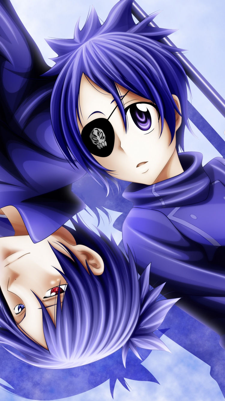 Обои мультфильм, девушка, синий, мангака, девочка в разрешении 750x1334