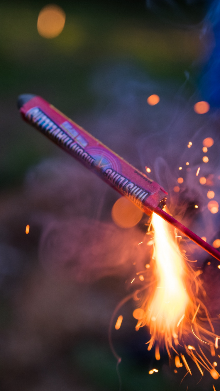 Обои фейерверк, салют, бенгальский огонь, дивали, ночь в разрешении 750x1334