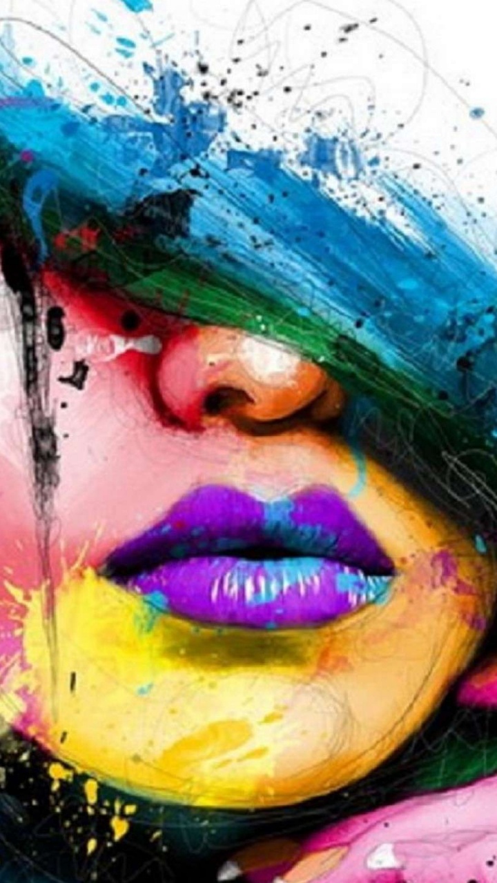 Обои живопись, абстрактное искусство, масляная живопись, арт, портрет в разрешении 720x1280