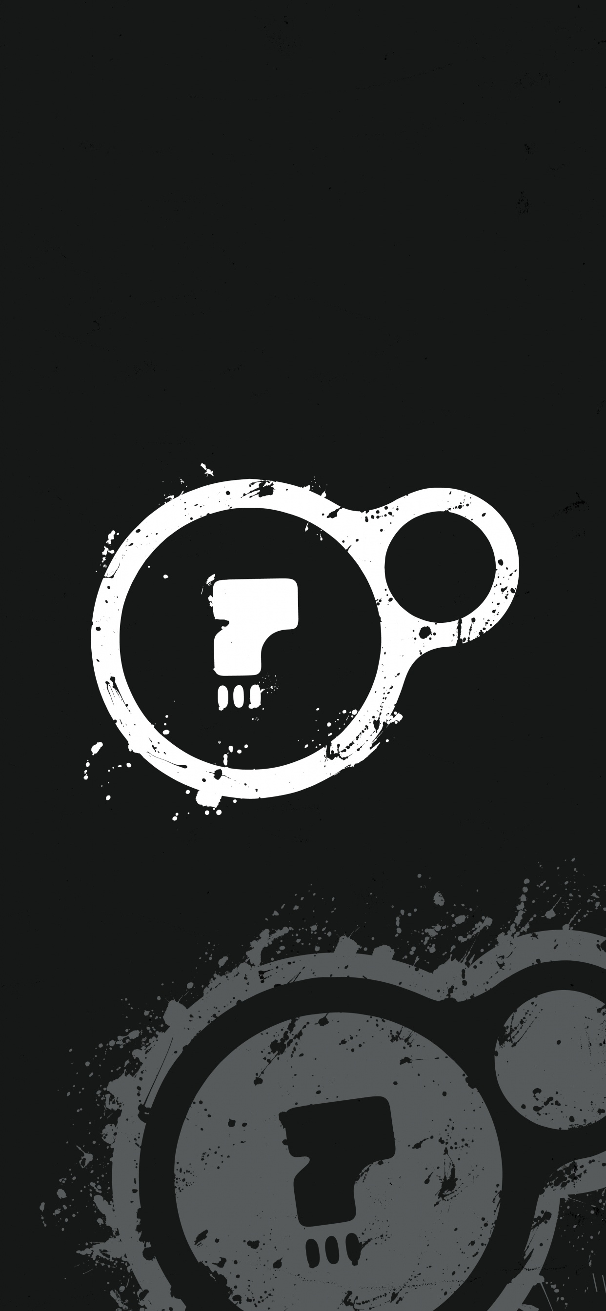 Обои смартфон, круг, арт, символ, монохромный в разрешении 1242x2688