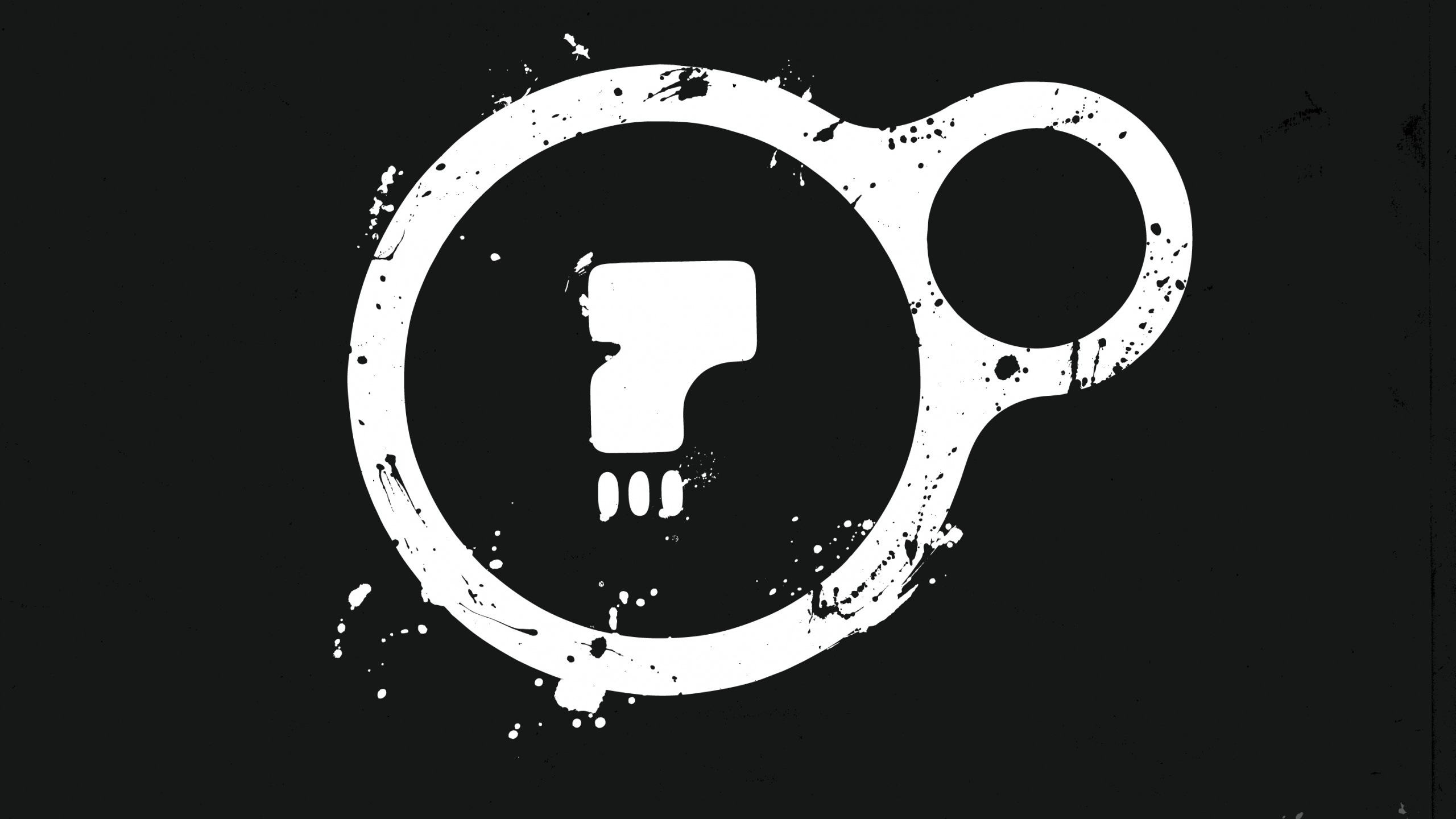 Обои смартфон, круг, арт, символ, монохромный в разрешении 2560x1440