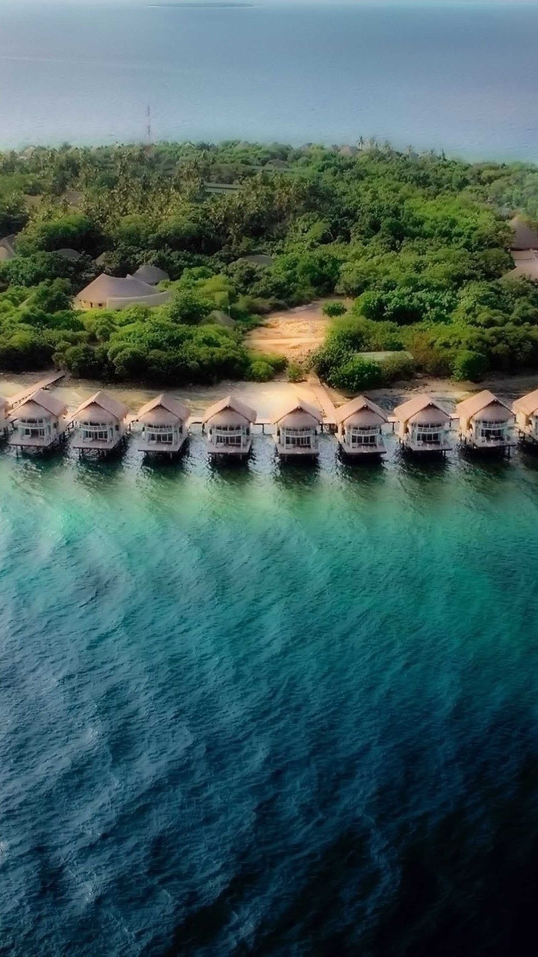 Обои Курортный Отель J Alidhoo Спа, прибежище, Остров, пляж, гидроресурсы в разрешении 1080x1920