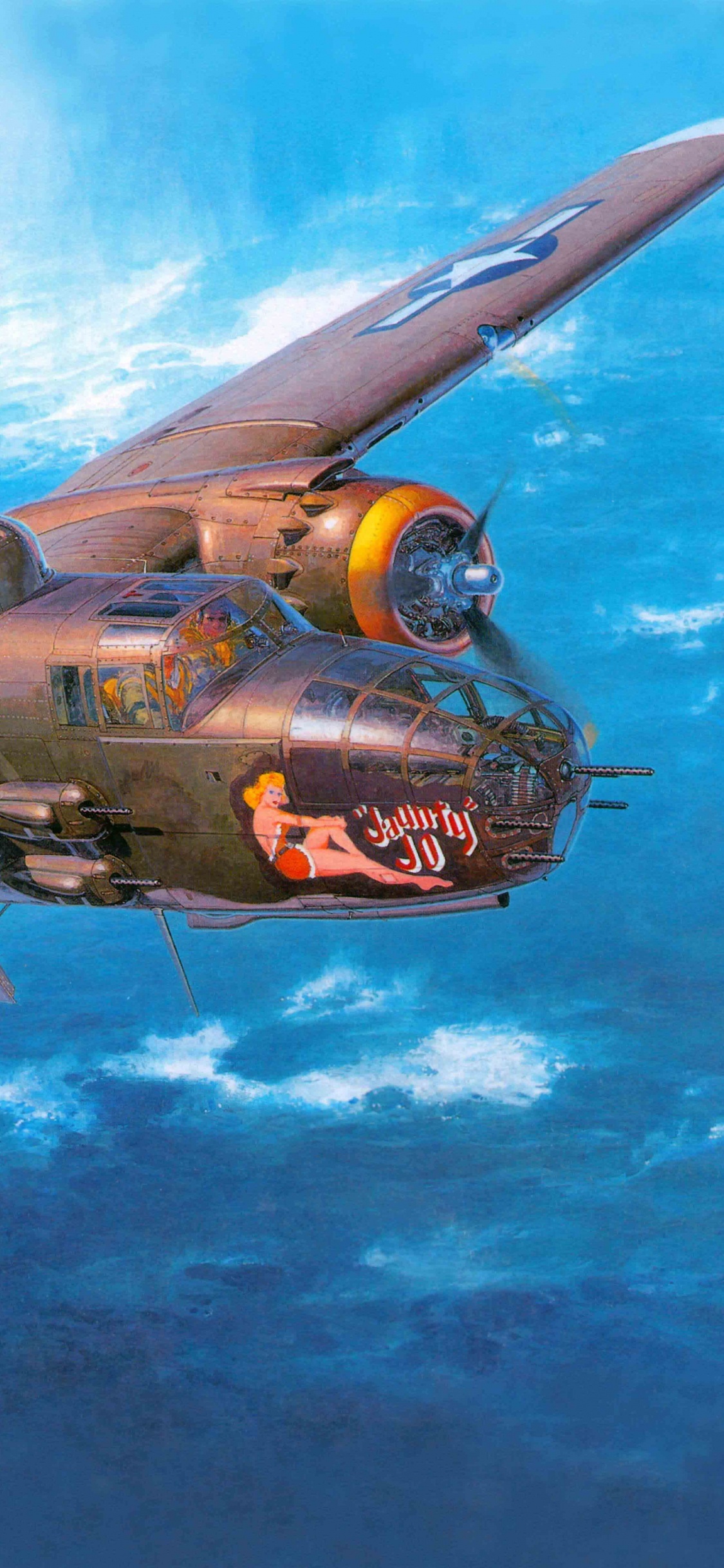 Обои Б-25J, корпорация хасегава, самолеты, самолет, пропеллер в разрешении 1125x2436