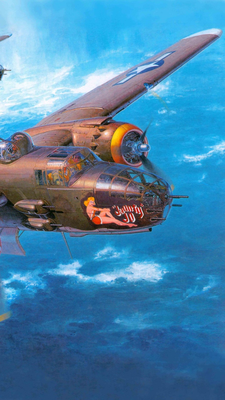 Обои Б-25J, корпорация хасегава, самолеты, самолет, пропеллер в разрешении 720x1280