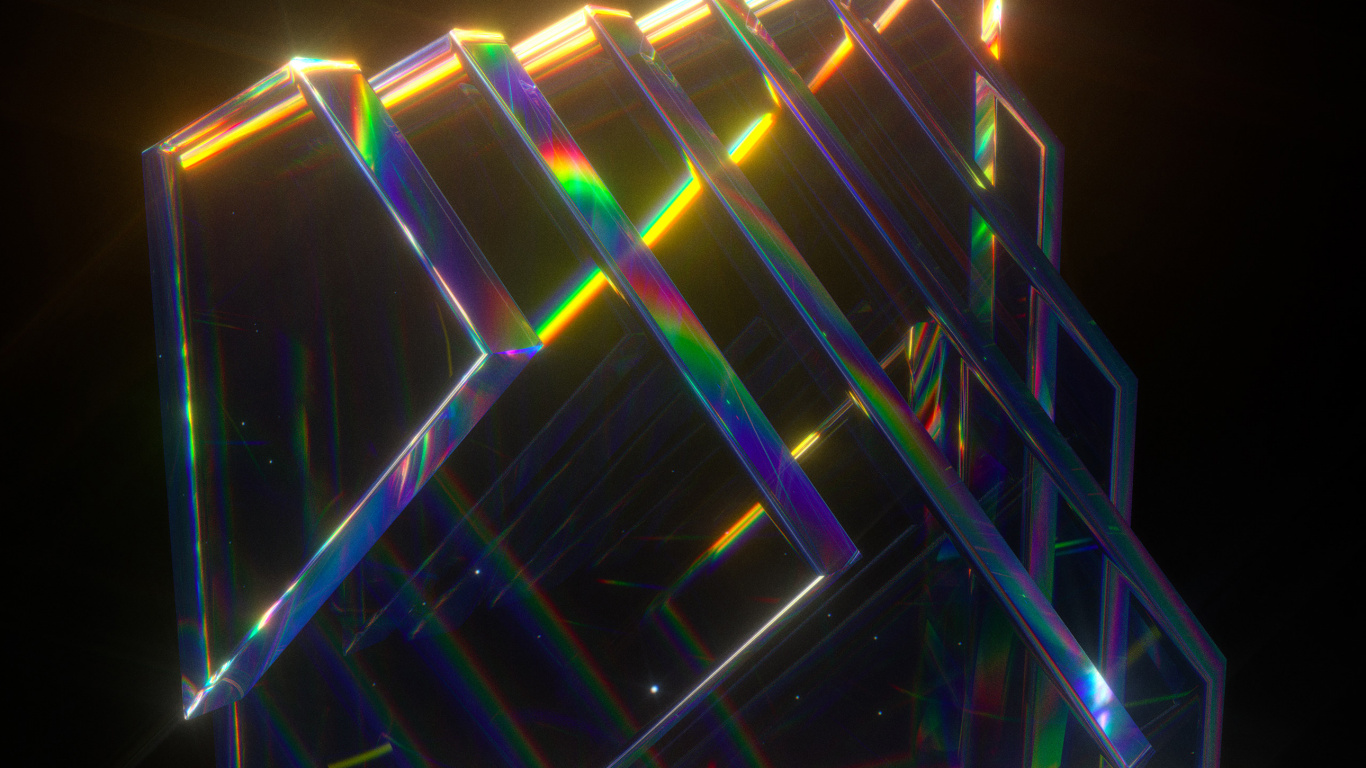 Обои свет, освещение, прямоугольник, треугольник, Визуальный эффект освещения в разрешении 1366x768