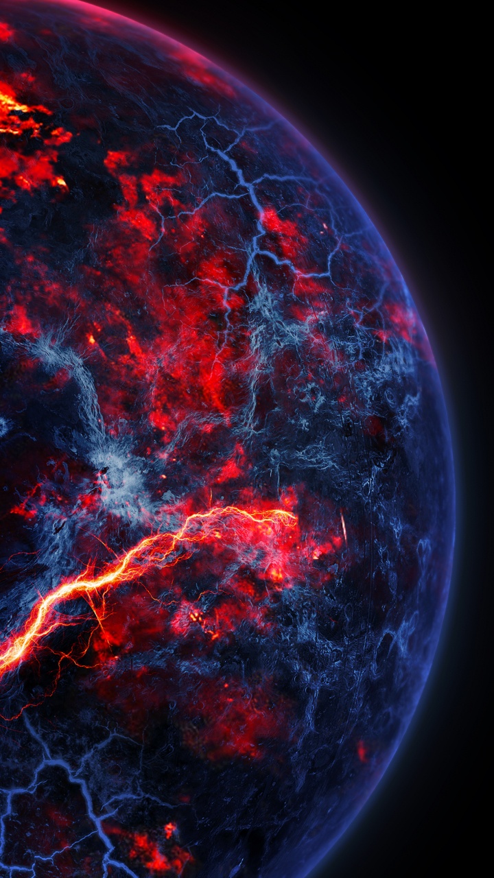 Обои яблоко, атмосфера, мир, лава, вентиляционные щели в разрешении 720x1280