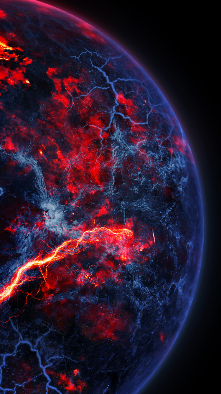 Обои яблоко, атмосфера, мир, лава, вентиляционные щели в разрешении 750x1334