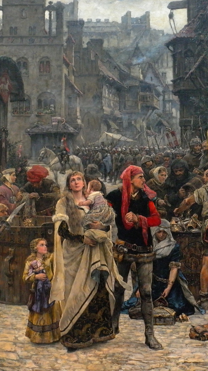 Обои живопись, средневековье, история, битва, Гипотеза фантомного времени в разрешении 720x1280