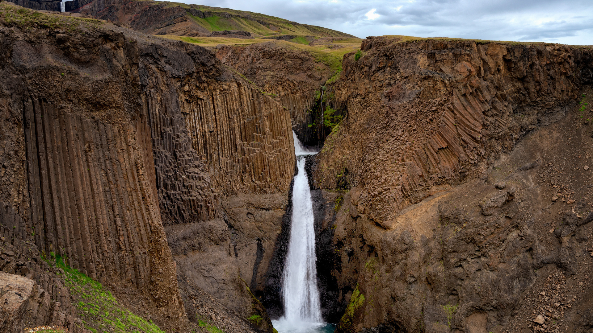 Обои водопад, водоем, вода, гидроресурсы, природа в разрешении 1920x1080