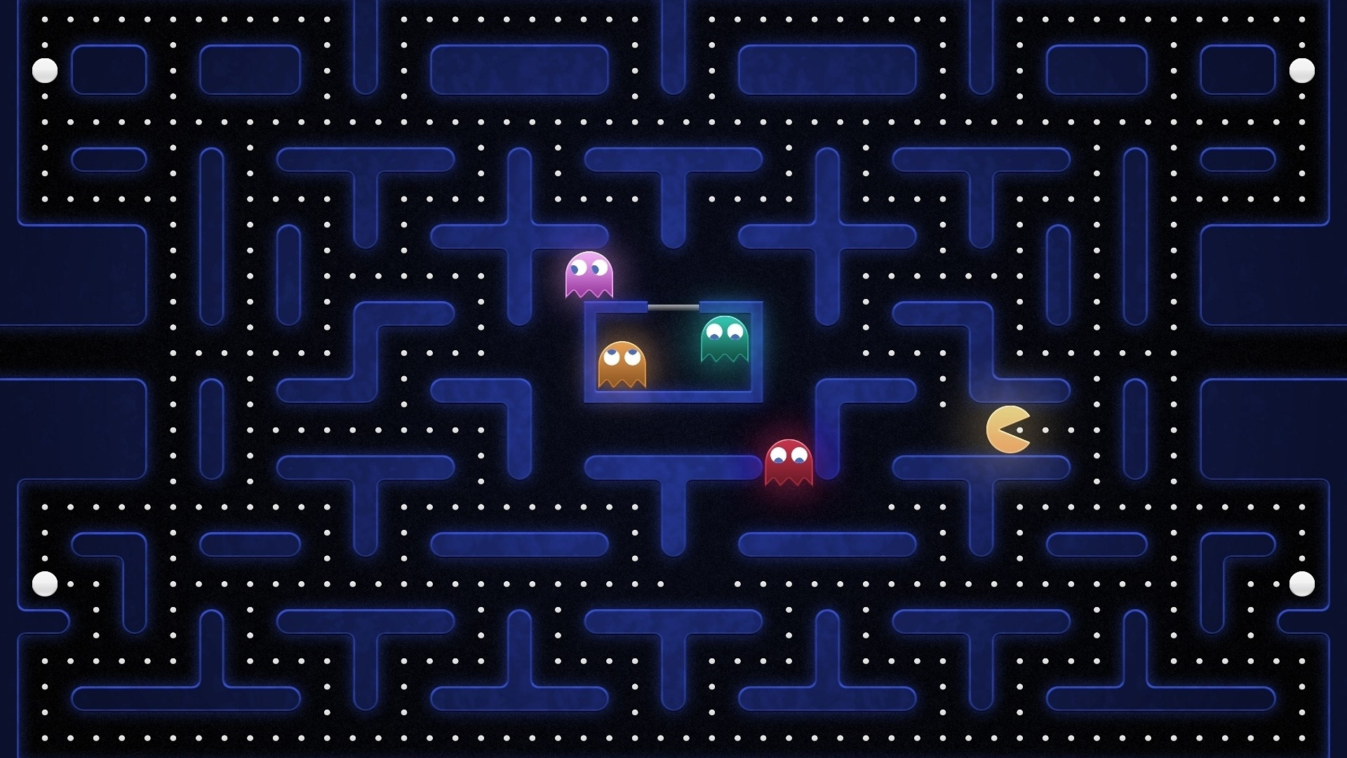 Обои pac man, аркадная игра, ретро игры, узор, пурпур Full HD, HDTV, 1080p  16:9 бесплатно, заставка 1920x1080 - скачать картинки и фото