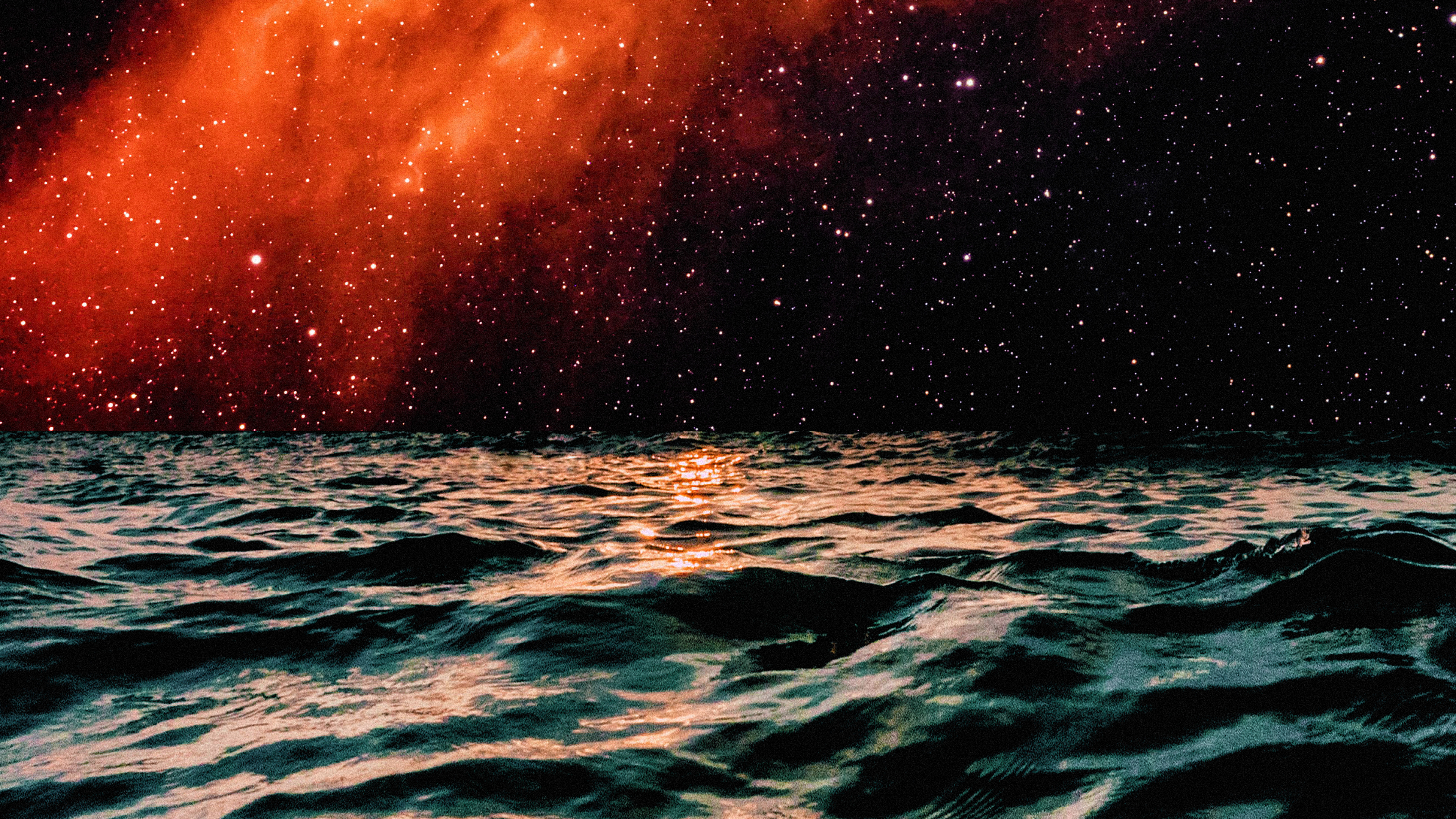 Обои Туманность Калифорния, туманность, сломанный вереск, Эмиссионная туманность, вода в разрешении 3840x2160