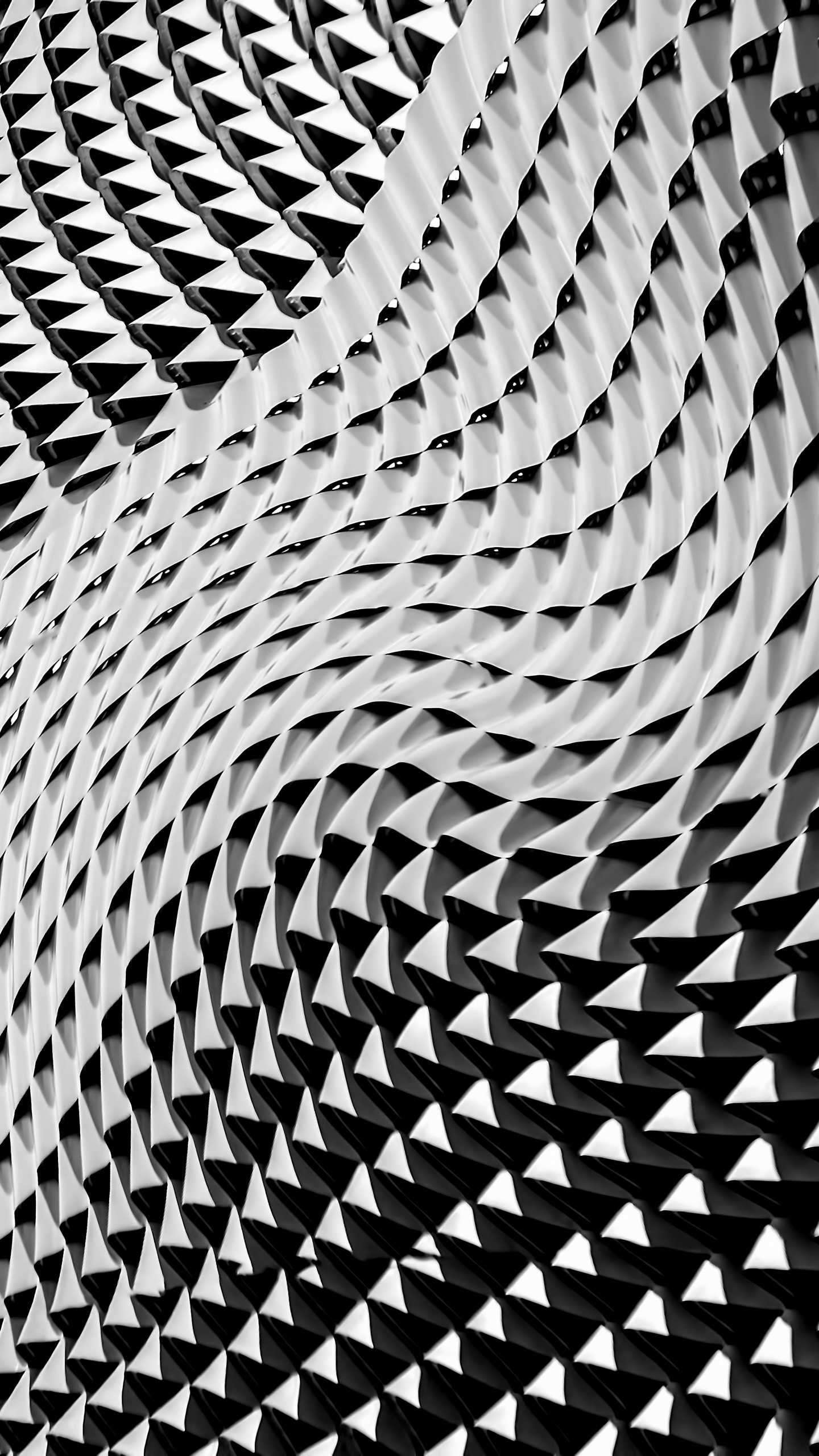 Обои узор, ячейка, металл, монохромный, дизайн в разрешении 1440x2560