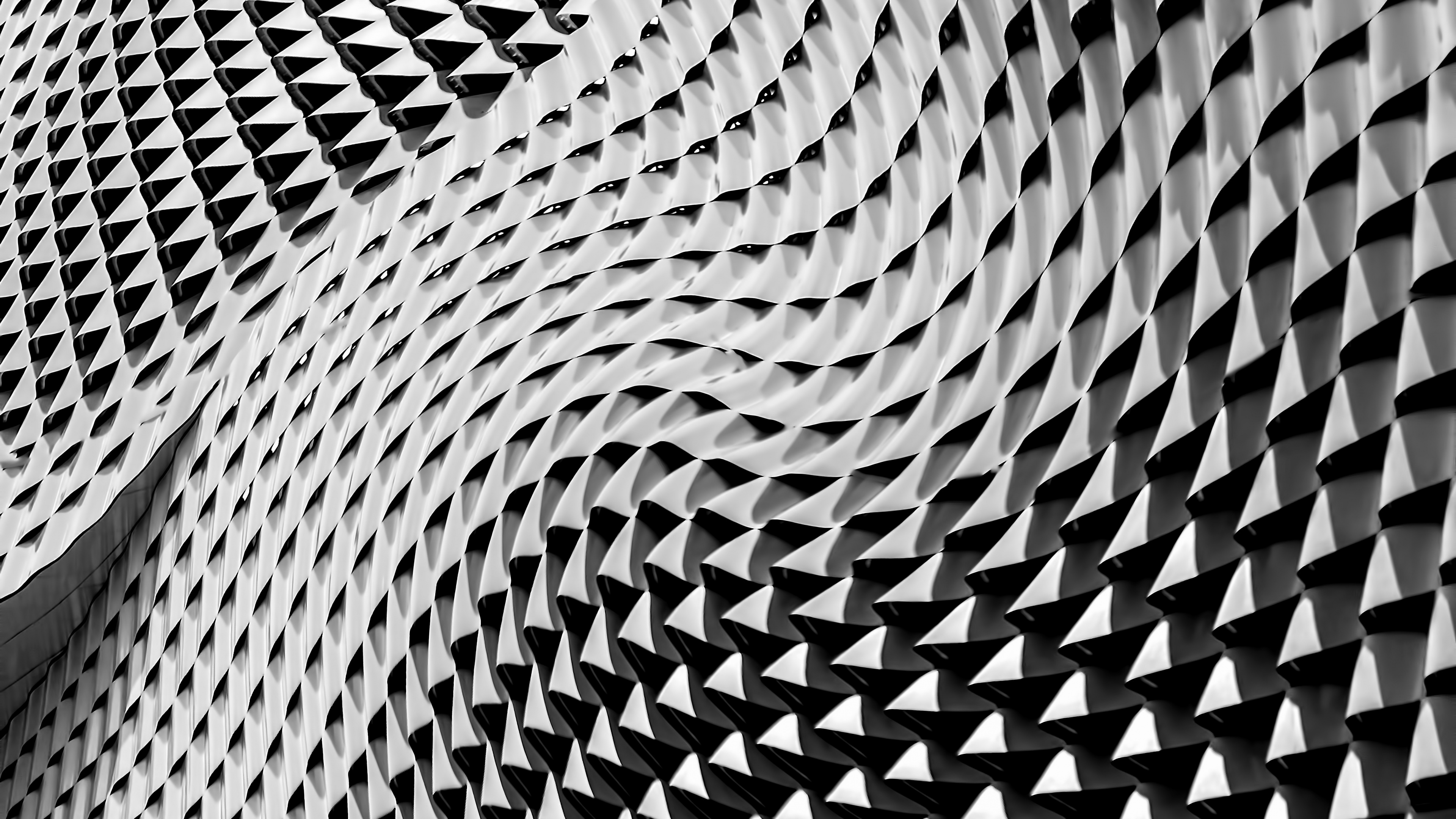 Обои узор, ячейка, металл, монохромный, дизайн в разрешении 3840x2160