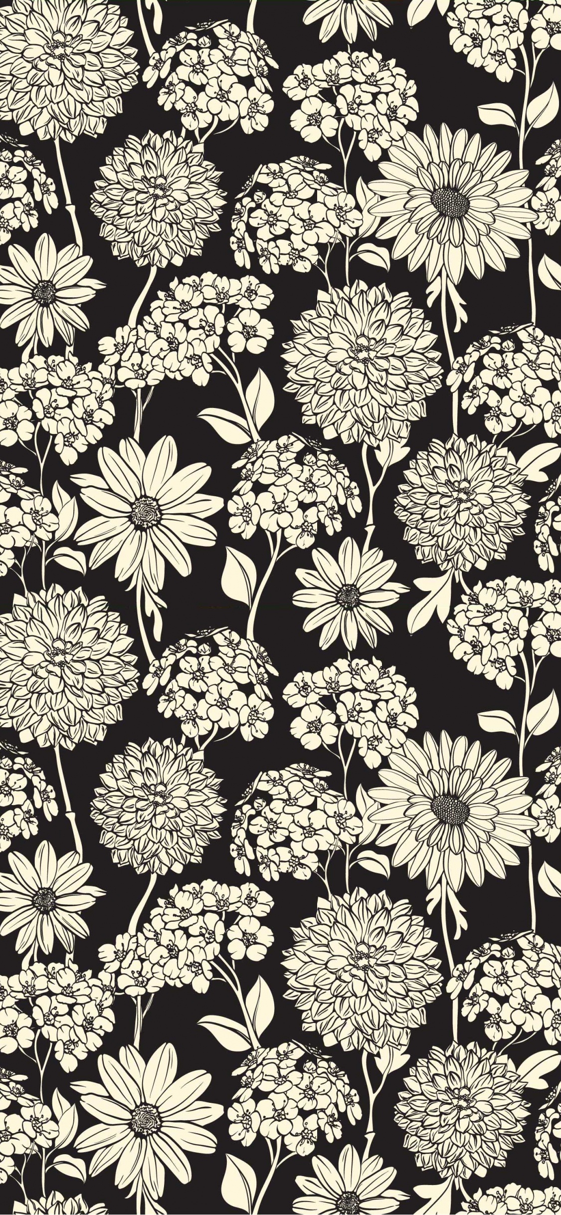 Обои цветок, дизайн, узор, цветочный дизайн, растение в разрешении 1125x2436