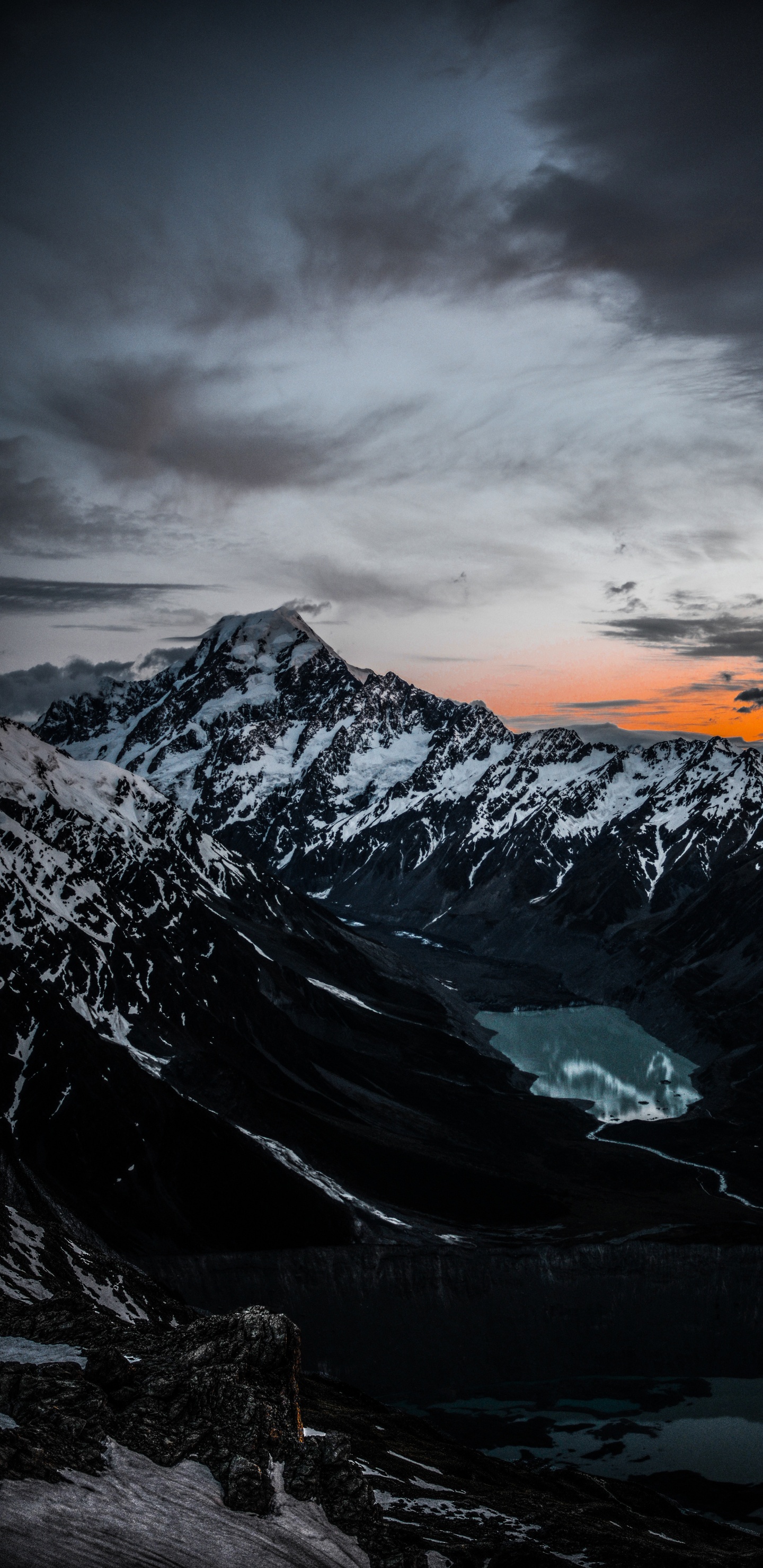 Обои пейзажи гор, горный рельеф, облако, горный хребет, небо в разрешении 1440x2960