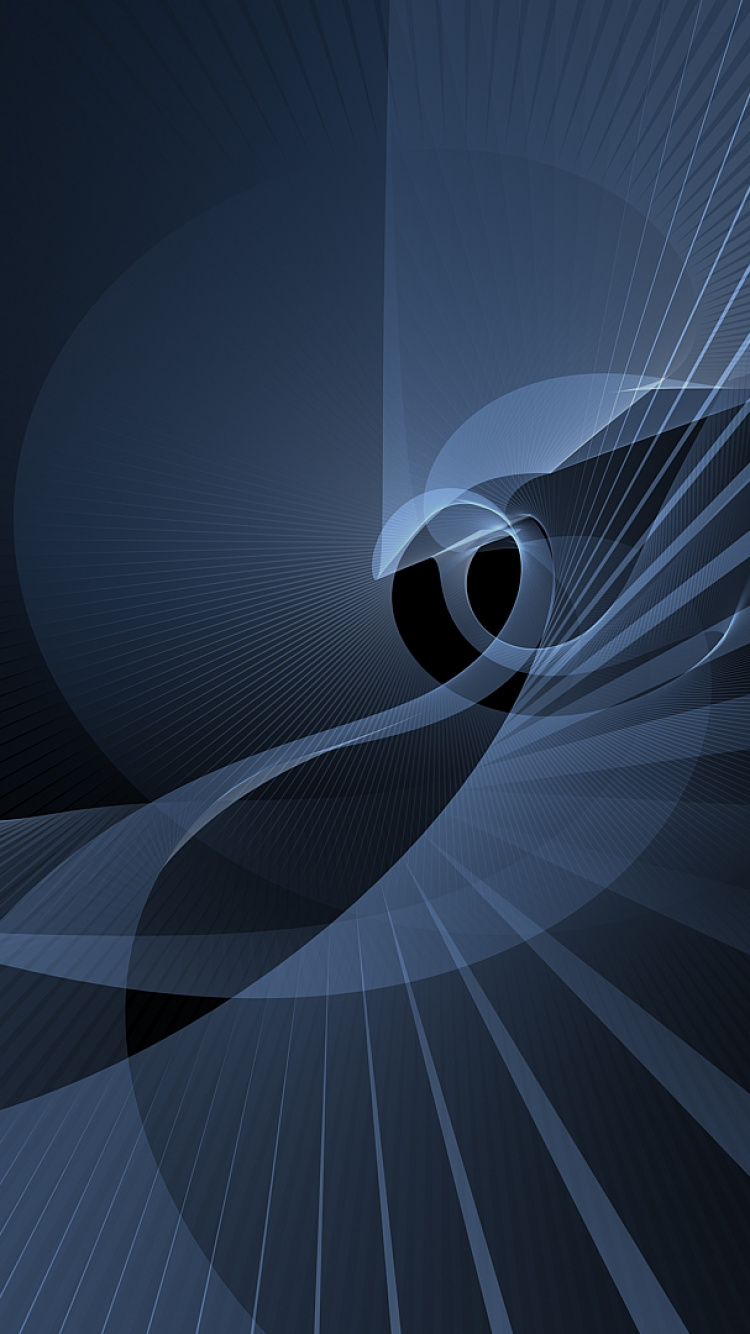 Обои абстрактное искусство, синий, линия, графика, пространство в разрешении 750x1334